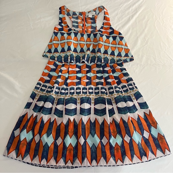 Jessica Simpson Asymmetrical Dress - Orange, Blue, White - Picture 1 of 5